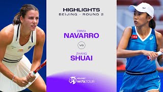 Zhang Shuai vs Emma Navarro  2024 Beijing Round 2  WTA Match Highlights [upl. by Fabiola334]