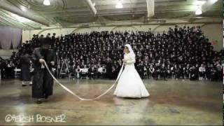 Bobov Rebbe Shlita dancing Mitzva Tantz at Wedding [upl. by Lateehs927]