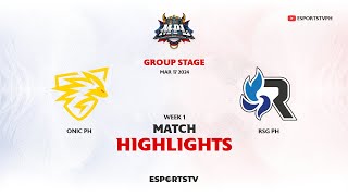 ONIC PH vs RSG PH HIGHLIGHTS MPL PH S13  RSG VS ONIC ESPORTSTVPH [upl. by Ibib678]