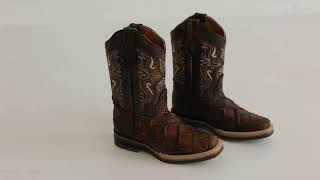 Soto Boots Kids Pirarucu Print Cowboy Boots K4008 [upl. by Aidyl]