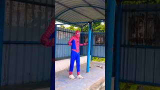 Waiting bus spiderman 😅😂🤣day11 spiderman spidermanday viralvideo funny funnyspiderman fun [upl. by Winfred]