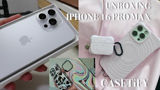 📦 UNBOXING 開箱 📱IPHONE 16 PRO MAX  white titanium  casetify  airpods pro case  iphone 14 pro max [upl. by Tacy]