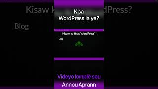 Kisaw ka fè ak WordPress [upl. by Vokaay]