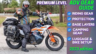 ✔Complete Gear Guide✔ for ADV Motorcycle Riding amp Camping 2023 PREMIUM edition [upl. by Ahsatan]