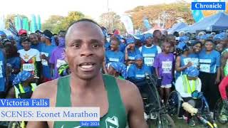 Falling for the finishing line Econet Victoria Falls marathon moments 2024 [upl. by Runck955]