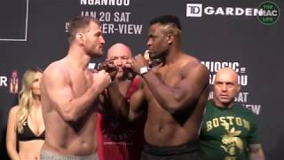 UFC 220 Stipe Miocic vs Francis Ngannou Ceremonial Weigh In Face Off [upl. by Joelly]