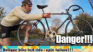 Antique bike test ride  just plain Dangerous [upl. by Riancho]