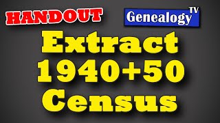 Extracting 1940 amp 1950 US Census into Excel Using Ancestrycom [upl. by Greta]