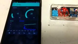 ESP8266Temperature and humidity sensor via internet with Blynk app [upl. by Ardnasella]