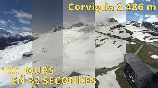 Corviglia  St Moritz ⏩ Timelapse 100 jours [upl. by Dnivra625]