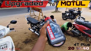 Upgrading to MOTUL  MOTUL 4T Plus 20W40 on SPLENDORmotul VlogsbySalil3088 [upl. by Akinihs]