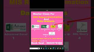 Complete MIS Master Class with Data Analysis in Hindi [upl. by Llewen672]