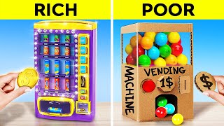 RICH STUDENT VS BROKE STUDENT  Creative DYI Hacks VS Expensive Gadgets by 123GO CHALLENGE [upl. by Eliga536]