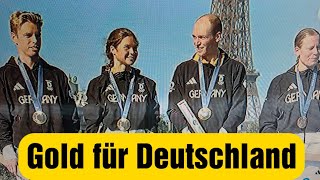 Deutsche TriathlonMixed Staffel holt gold in Paris olympische sommerspiele 2024 [upl. by Bensky]