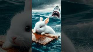 🐰Cute rabbit Rescued the Poor little Dolphin rabbit cat kitten funny ai [upl. by Clio188]