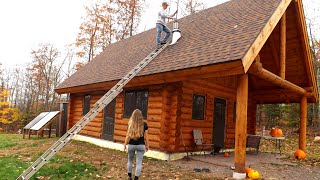 Log Cabin Chimney Cleaning and Homestead Winterizing  OFF GRID in October 2023 [upl. by Antonella391]