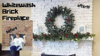 DIYHOW TO WHITEWASH BRICK FIREPLACE  ROMABIO LIMEWASH FOR FIREPLACE [upl. by Lisabeth]