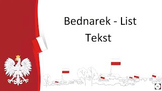 Bednarek  List Tekst [upl. by Riamo374]