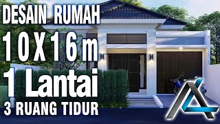 DESAIN RUMAH 10 x 16 meter I Banjar – DESAIN RUMAH MINIMALIS MODERN [upl. by Alliuqal533]