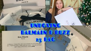 BALMAIN B BUZZ 23 BAG  UNBOXING 2020  ANNIVERSARY GIFT  JEM ANN QUITO [upl. by Nonnair]