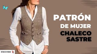 Cómo hacer el patrón de un chaleco sastre de mujer paso a paso [upl. by Farrow]