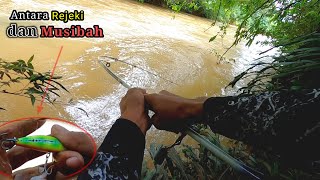 MANCING CASTING IKAN HAMPALA DI ARUS DERAS Hoki dan Musibah Jadi Satu [upl. by Ahsemrak]