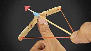 DIY mini clothespin bow and arrow  Genius Toys [upl. by Adekram]