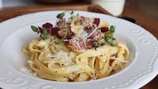 How To Make Pasta Carbonara My Version  By One Kitchen Episode 156 [upl. by Nylirahs]