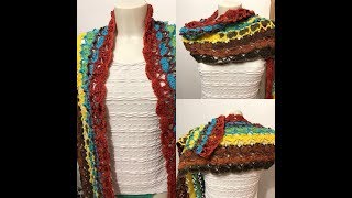 Tuto écharpe étole au crochet spécial gaucher [upl. by Ronym899]