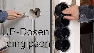 UPDosen  Gerätedosen eingipsen  RohbauElektroinstallation Teil 3 [upl. by Nonez]