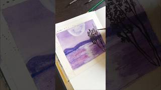 Simple watercolour landscape watercolorpainting beginnerartist painting beginners viralshort [upl. by Zaob]