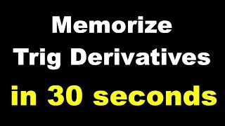 Trick for Memorizing Trig Derivatives [upl. by Spanjian]