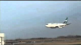 WESTJET Boeing 737200 Super Low Flyby And High G Pullout Over Airport Runway [upl. by Danyluk]