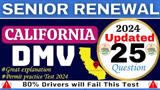 Senior renewal california DMV Written Test 2024  DMV Actual Test Paper Test 10 [upl. by Peery740]