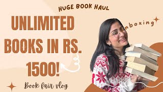 💸Buy unlimited books in Rs 15002500📚HUGE BOOK HAUL🎀 Bookfair vlog India [upl. by Warrin]