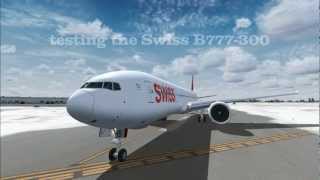 FSX SWISS B777300 testing [upl. by Enirehtacyram]