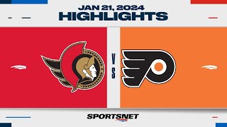 NHL Highlights  Senators vs Flyers  January 21 2024 [upl. by Airun]