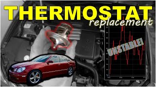 How to Replace Your Thermostat Quick Bleed and Data Log the System LEXUS V8 shown [upl. by Chivers]