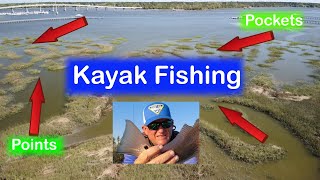 KAYAK FISHING Saltwater Marsh Flat Charleston SC [upl. by Oniram907]