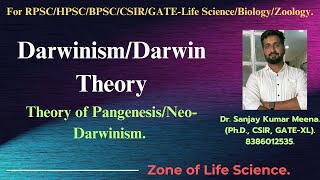 DarwinismNeoDarwinismTheory of Pangenesis RPSCHPSCBPSCCSIRZOOLOGY By Dr Sanjay Meena [upl. by Gelasius]