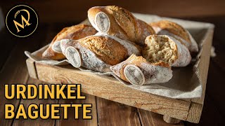 Knusprige UrDinkel Baguette Brötchen  backen mit Dinkel [upl. by Esma]