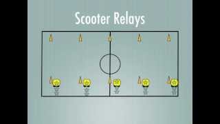 Physical Education Games  Scooter Relays [upl. by Auhsohey]