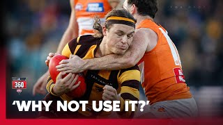 Frustrating Hawks ‘creating’ headhighs  AFL 360  Fox Footy [upl. by Naiva595]