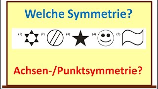 Achsensymmetrie Punktsymmetrie erkennen  Mathewettbewerb Hessen 2005  Auswertung einfach erklärt [upl. by Olva]