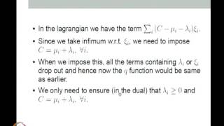 Mod09 Lec32 SVM formulation with slack variables nonlinear SVM classifiers [upl. by Sherye]