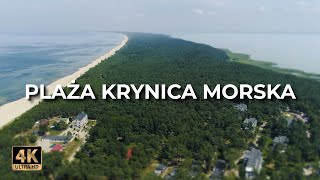 Plaża Krynica Morska  Plaża w Krynicy Morskiej z drona  Lato  LECE W MIASTO™ 4k [upl. by Hansen]