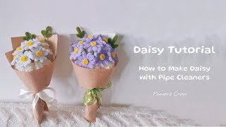 Daisy Flower Tutorial How to Make Daisy with Pipe Cleaners Easy DIY Project [upl. by Aimil]