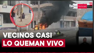 Ate vecinos casi queman vivo a sujeto acusado de robar a mujer [upl. by Judsen]