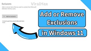 How to Add or Remove Exclusions for Microsoft Defender in Windows 11 🛡️🔍 [upl. by Perusse74]