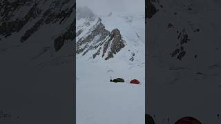 Paragliding on Gasherbrum somewhere camp 1 Climbersnepal mountains 8000films paragliding [upl. by Aihseyt]